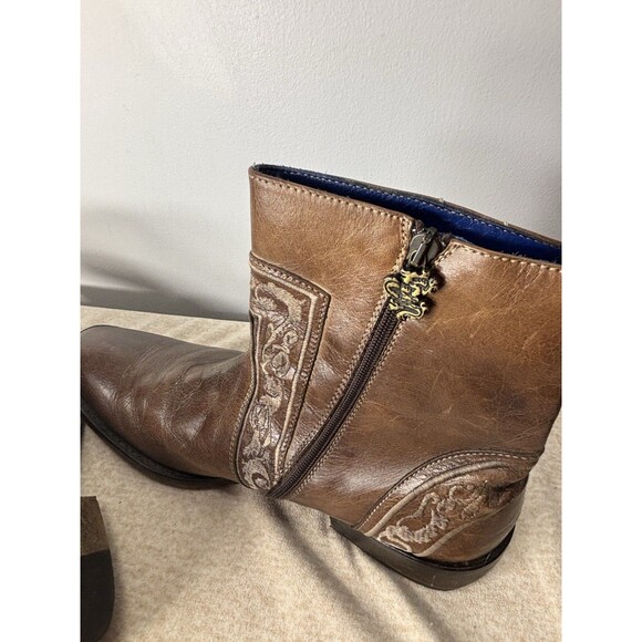 Mark Nason Men’s Cipher Ebroidered Brown Leather Boots Italy Size 11.5 67527 - Picture 11 of 15